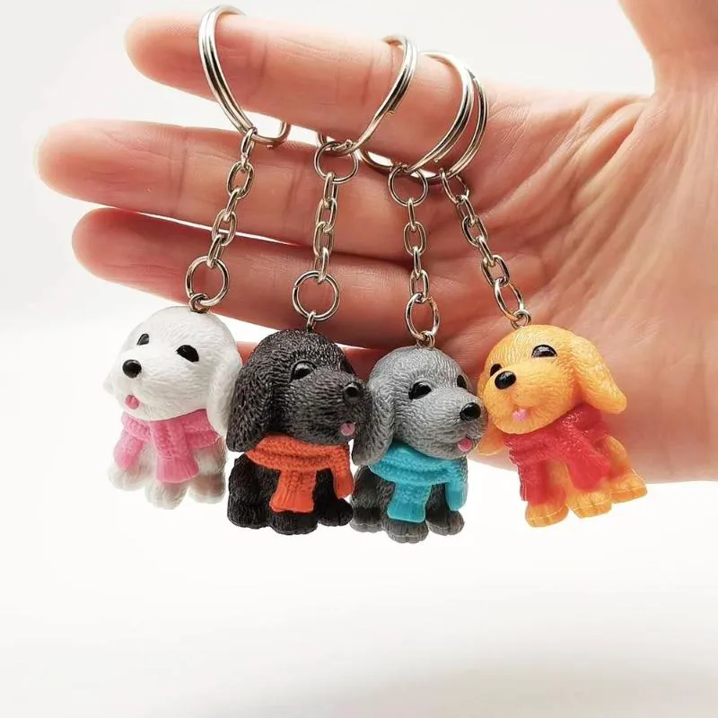 Porte-clés mode punk français Teddy porte-clés résine chien porte-clés pour femmes sac pendentif bijoux bibelot hommes voiture anneau chaîne