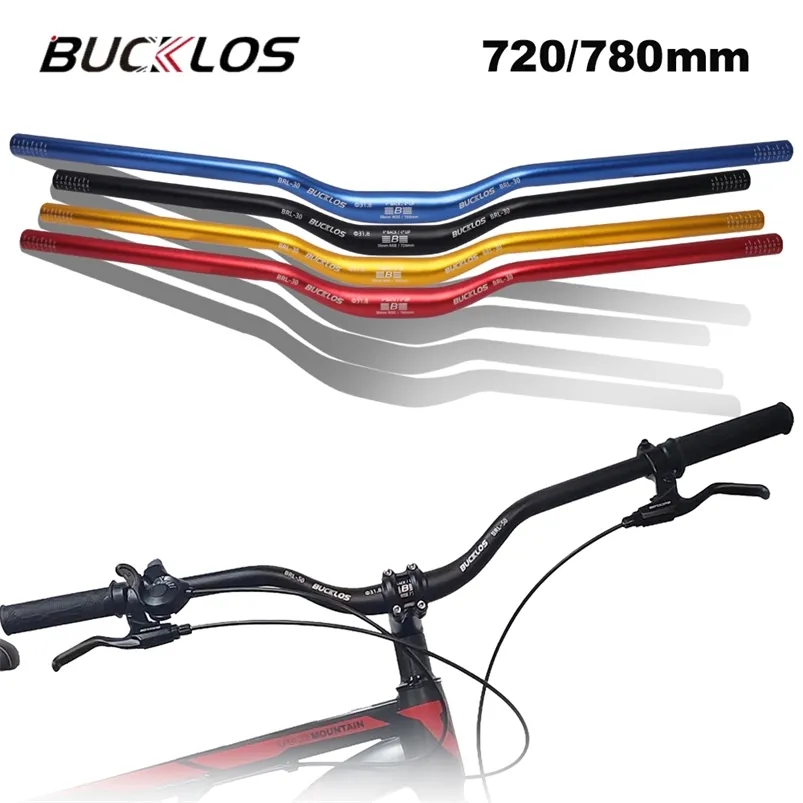 BUCKLOS Mtb Handlebar 31.8/25.4mm bike Riser Bar 620/660/720/780mm Aluminum Alloy Bicycle Handlebar Cycling Handle Bar Bike Part 220815