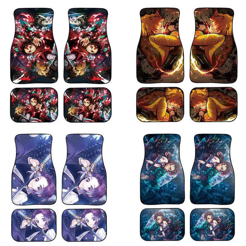 Jun Teng Anime Character Custom Design Men Boy General Car Foot Mat Rubber Material Car Mattan Interiör Skydd Tillbehör H220415