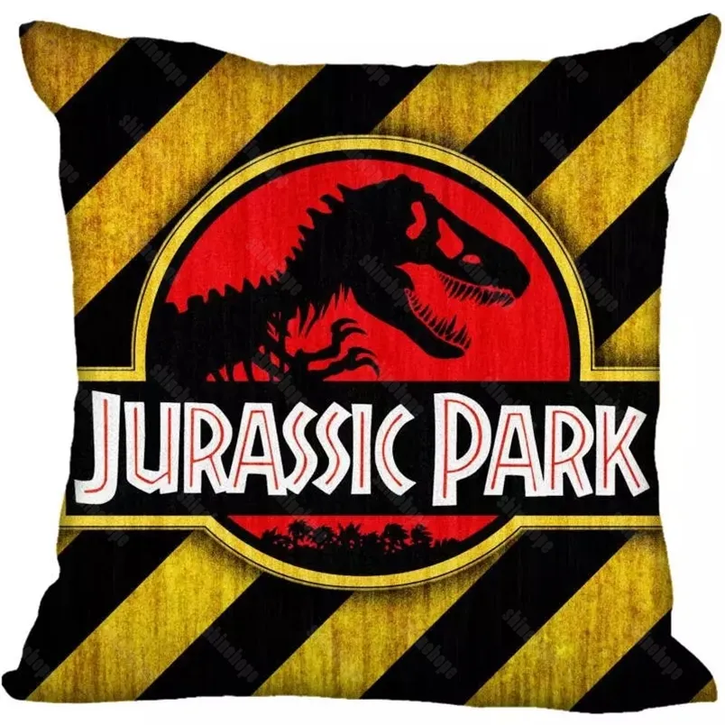 Jurassic Park Square Pillow Case Custom Pancered Pillow Cover Case 40x4045x45cmone Side 220622