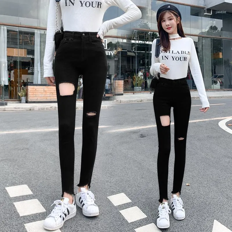 Women's Pants & Capris Cotton Elastic Denim High Quality Long Female Slim Fit Spring 2022 Black Skinny Leggings Summer Jeans For Women Trous