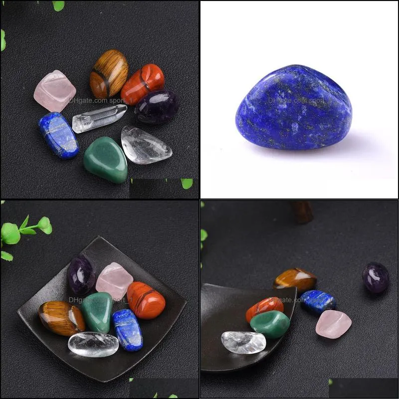 8pcs/set reiki natural stone tumbled stone irregular polishing rock quartz yoga energy bead for chakra healing decoration