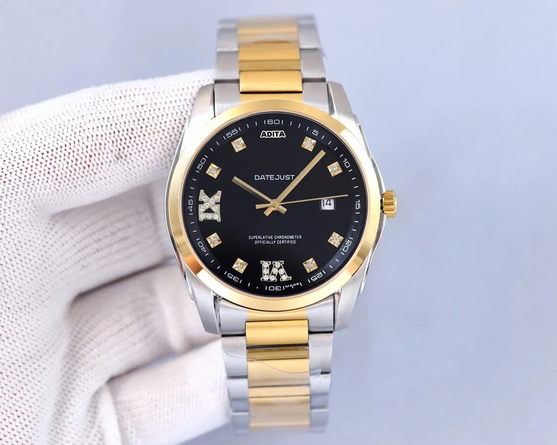 ADITA Top Oyster High Quality classic women and Men for Watch Precision Durable cowhide Stainless Steel sliding clasp Ladies Quartz Diving Ceramic Watch RX00072