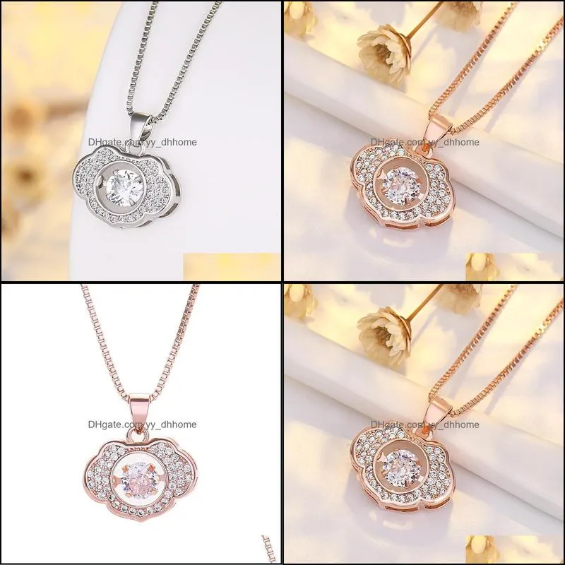 Chains Choker Necklace Jewelry Crystal Zircon Flower Crown Retro Pendant For Valentine`s Day Present Jewelry1