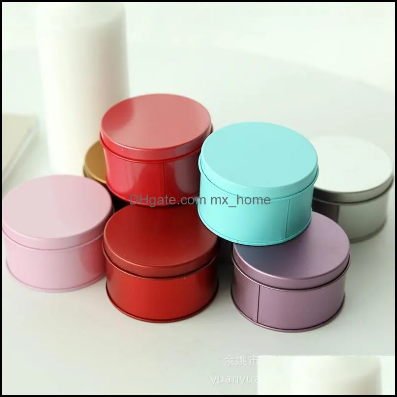 Candy Box Tinplate Candle Jar Empty Metal Tin Can Tablet Pill Earrings Storage Box with Lid Round Container Small Home Decor