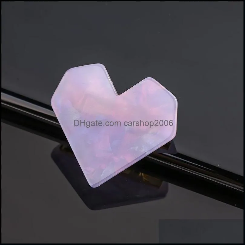 Sweet Heart Shape Hair Clips Pin for Women Girls Geometric Acetate Barrettes Headwear Chic Hairpins Accessories