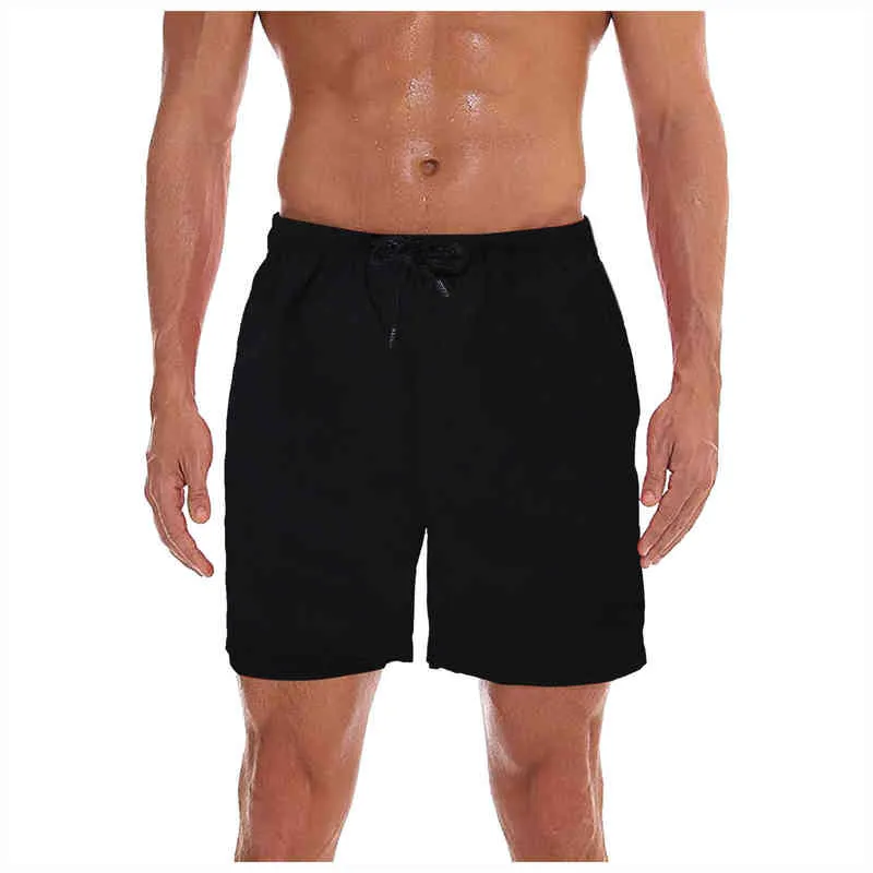 Nuovi costumi da bagno da uomo Solid Beach Board Shorts Fitness Summer Beachwear Running Sport Sea Surf Pantaloni Quick Dry Mens Trunks 2022 Y220420