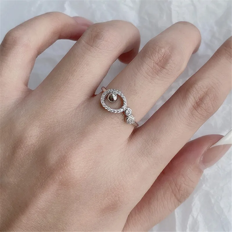 Anmutiger Ring aus echtem 925er-Sterlingsilber mit Box-Kreis, 5A-Zirkonia-Diamant, Eheringe, Verlobungsschmuck für Frauen, Valentinstagsgeschenk, Partyringe, Größe 5–9