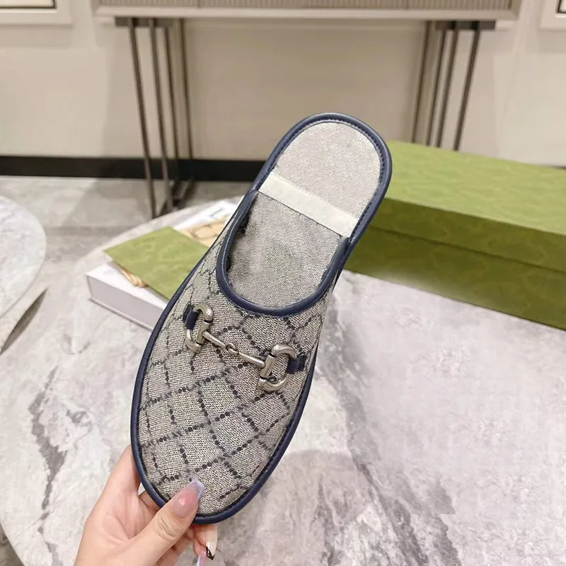 Designer Mens tofflor Flat Mules Leather Slides Casual Shoes Loafers Fashion Stands Print Leather Slides Flip Flops Top Quality Big Size 39-48 No381