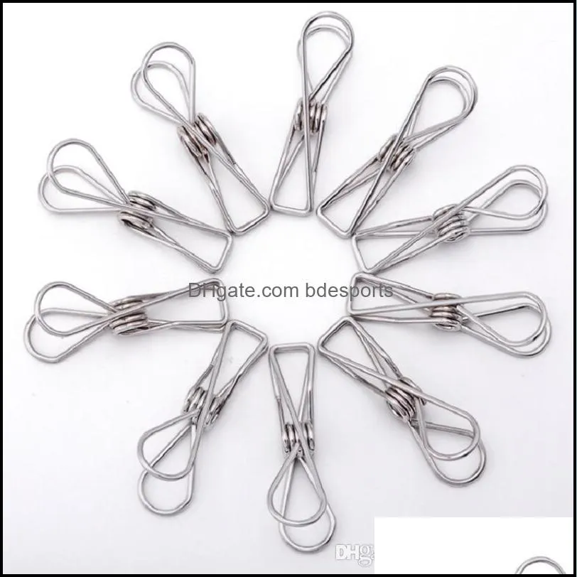 1000PCS/LOT Hot Sale Excellent Quality New Arrival Stainless Steel Spring Clothes Socks Hanging Pegs Clips Clamps Silver Laundry