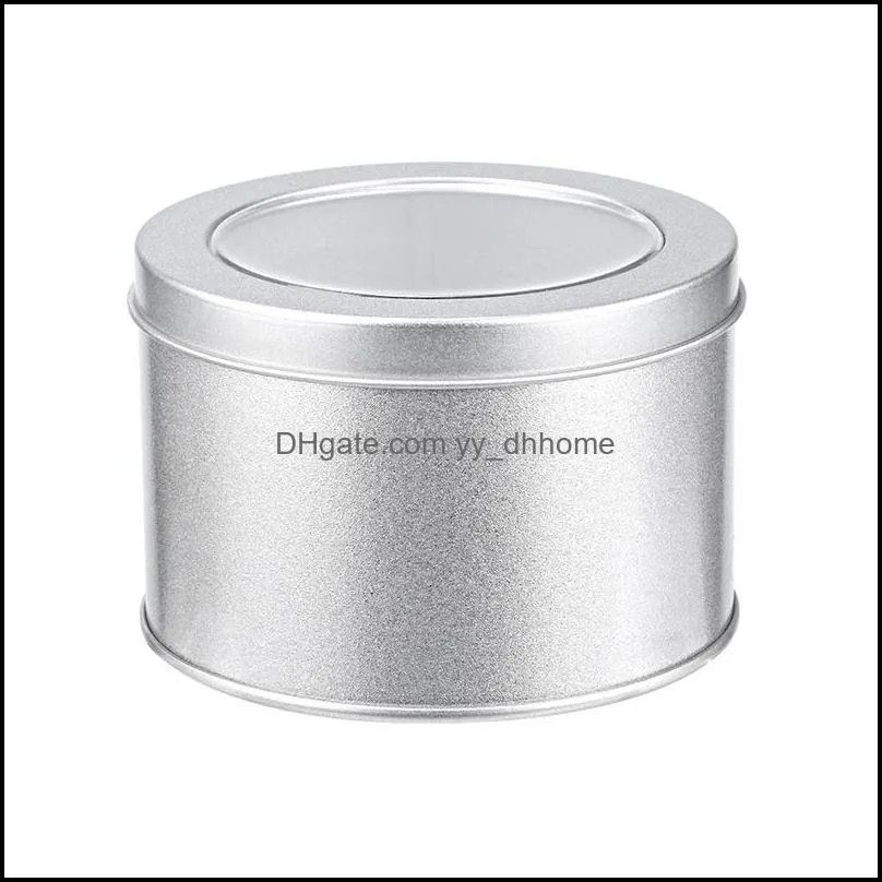 Aluminum Tins Jars Metal Round Tin Containers Storage Gift Boxes with Clear Top Window Home Baking Mold Cake Pan RRA10341