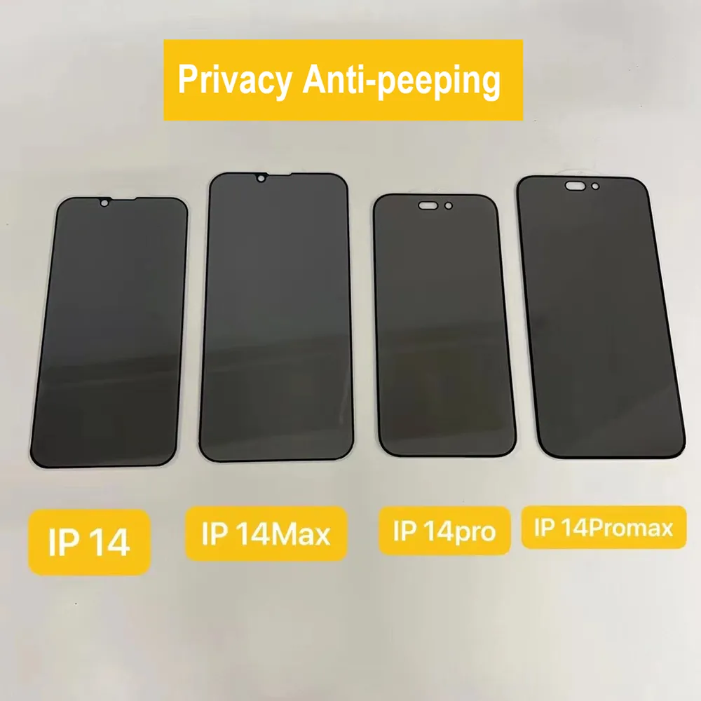 خصوصية 9H صلابة الزجاج المقسى لجهاز iPhone 14 Pro Max anti spy protector Film Film Film