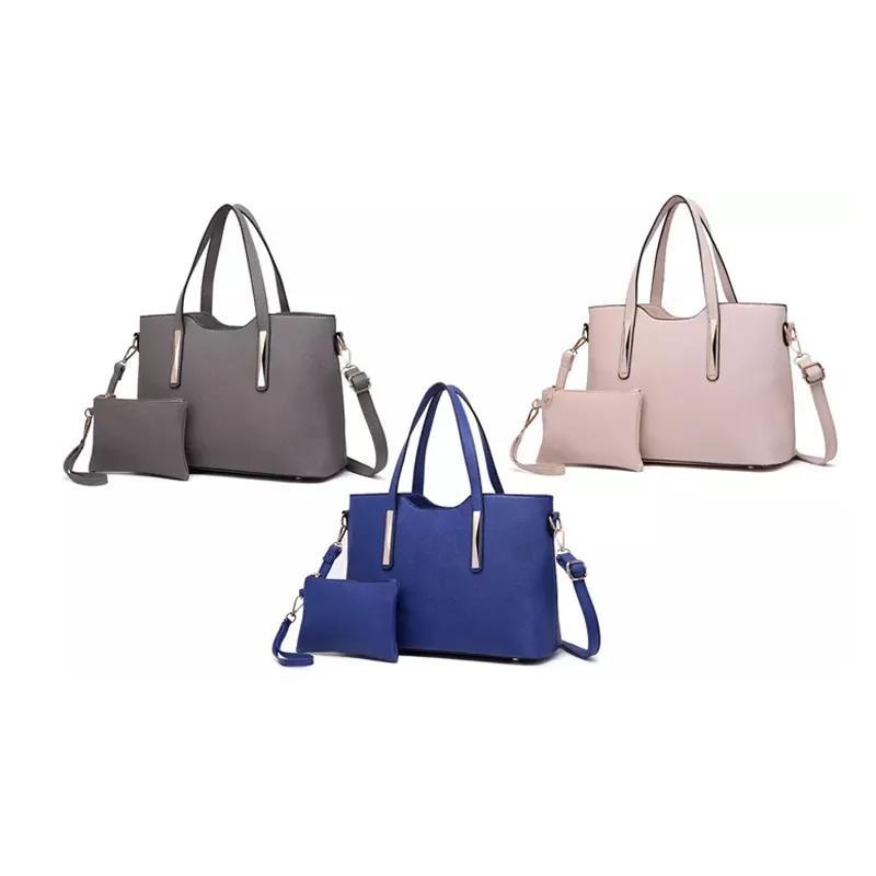 Sacs à main en cuir Pu pour femmes, fourre-tout de luxe rose personnalisé, sacs de bureau multicolores à la mode, ensemble de sacs à main personnalisés