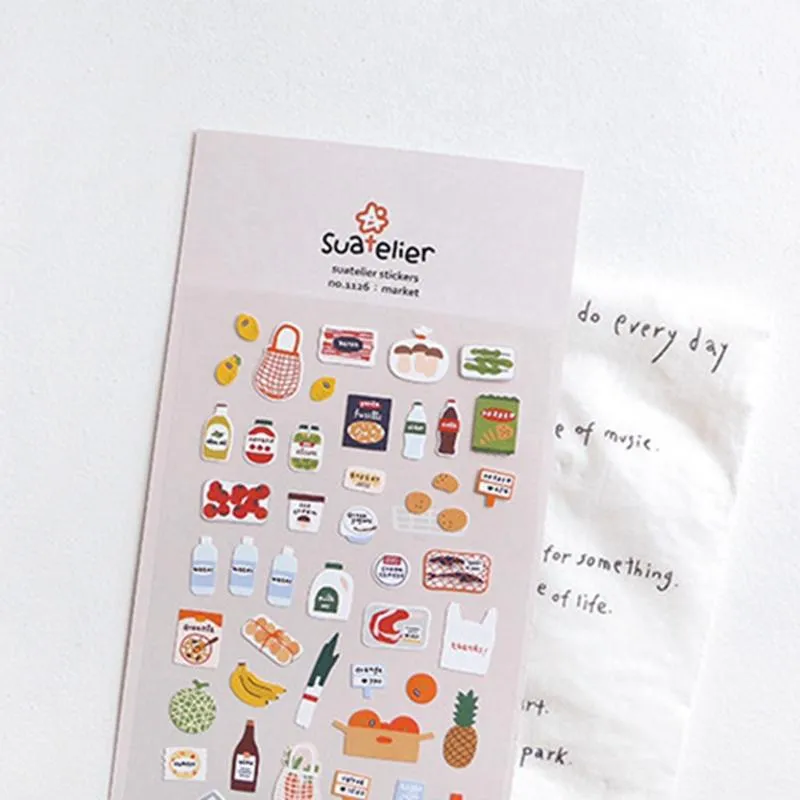Hediye Sargısı Suatelier Günlük Çıkartmaları No.1126 Scrapbooking Aksesuarlar Yiyecekler İçecek Kore Kırtasiye Sticker DIY Craft Junk Journal SupperesGif