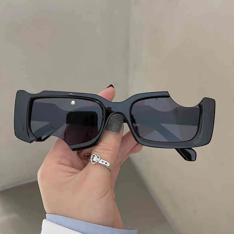 Offs Designer Sunglasses Hip Hop Glasses Personality Square Small Frame Irregular Gap Womens Fashion White Round Face Thinj71e