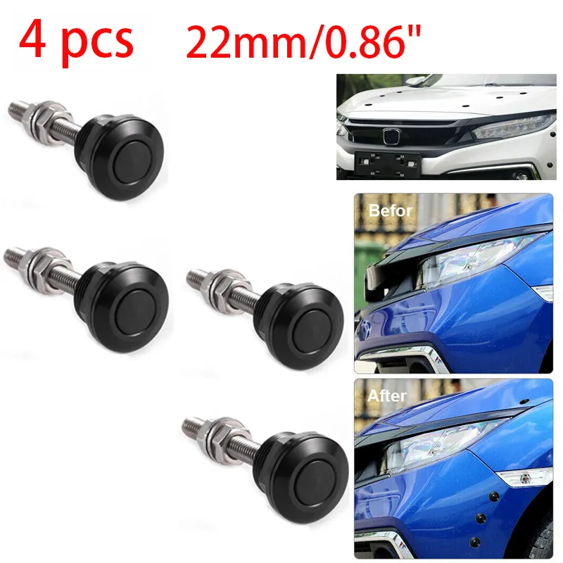 thumbnail image 2 of Universal Red Aluminum Hood Pin Kit For Fiberglass, Steel, Or Carbon Fiber Hoods | Front Mount 2 of 5