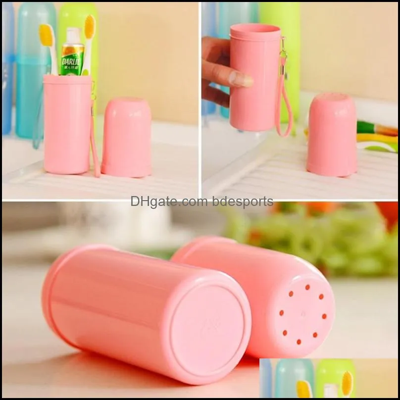 Hot Travel Toothbrush Toothpaste Towel Plastic Tooth Case Cover Holder Camping 4 Colors