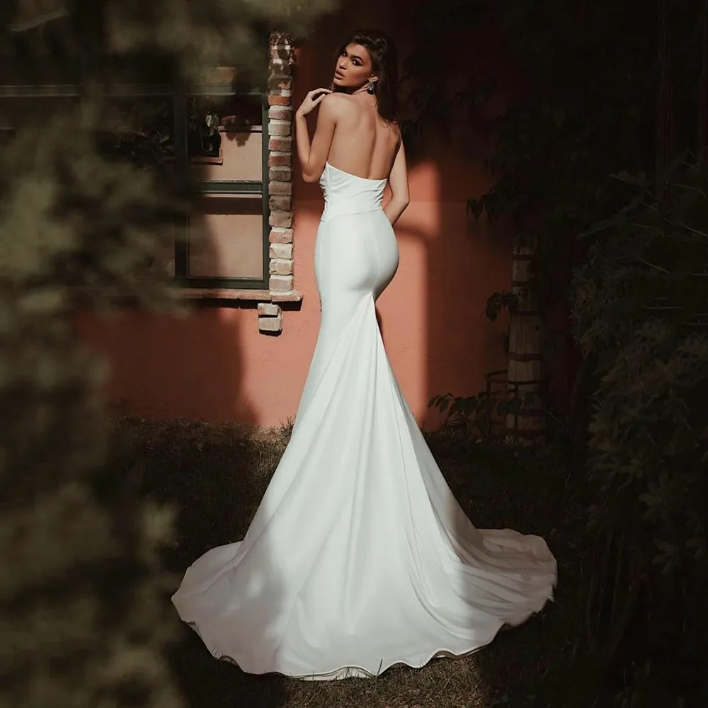 lace sleeve wedding dress mermaid Backless Lace Boho Mermaid Wedding Dresses Cap Sleeve Bohemian Bridal Gown AWD1410