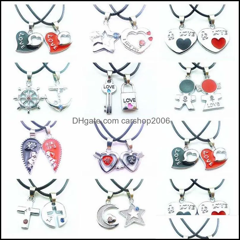 silver necklace necklaces hot sale different charms couple pendants necklaces for girl and boy fashion jewelry wholesale free ship -