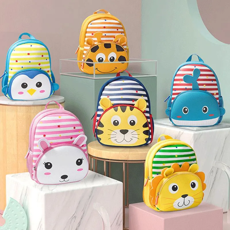 Borse da scuola Kid Boy Girl Cute Baby Bambino Bambini 3D Cartoon Animal Mini Zaino Zaino Borsa a tracolla Regalo