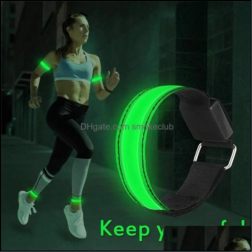 Other Event New Arms Belts Bike LED Armband Safety Sports Reflective Belt Strap Snap Wrap Arm Band Armband 113 p2