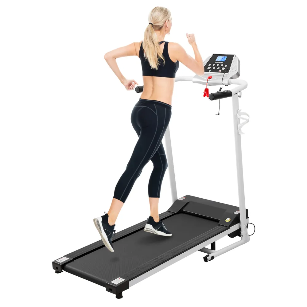 1.5HP Foldable Running Machine Indoor Motorized Treadmill Includes 12 Built-In Programs LCD Display And Phone Holder