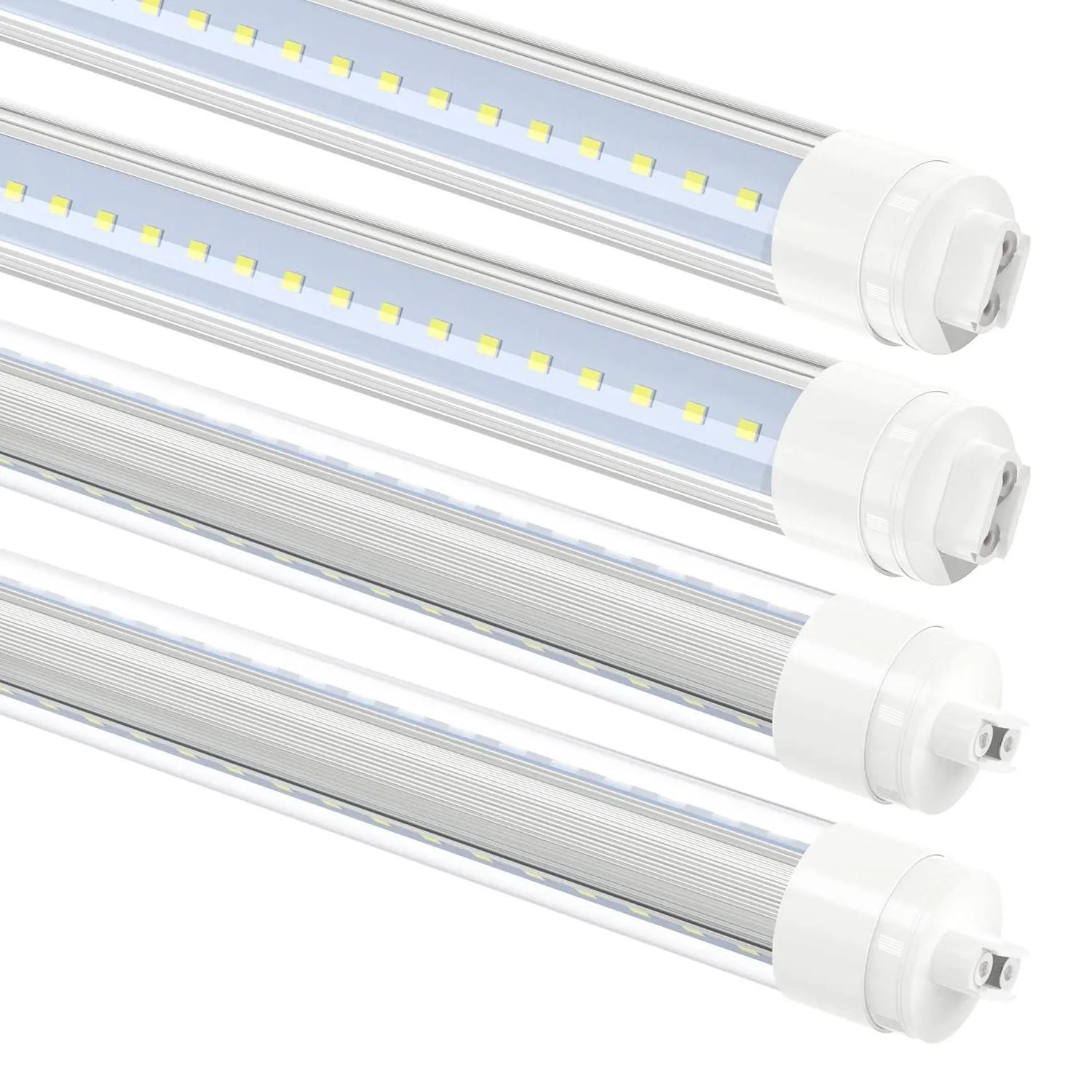 360-Grad-T8-LED-Röhren, 8 Fuß, 52 W, R17D/HO-Sockel, LED-Außenröhre für doppelseitige Schilder, 6000 K, kühles Weiß, klare Abdeckung, 16 Packungen