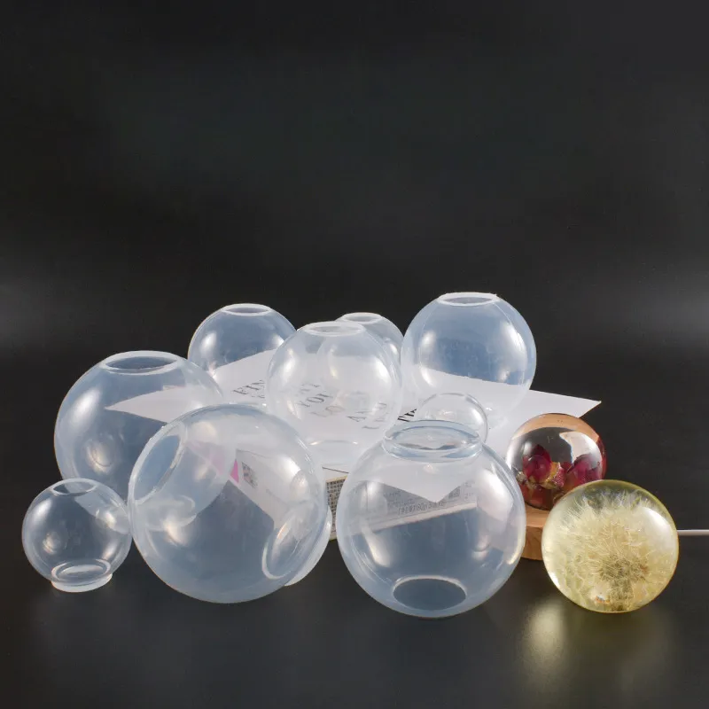 3D -смола шариковые формы прозрачная силиконовая сфера плесень от 4 см до 10 см.