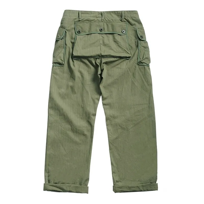 P440001 Wereldoorlog 2 US Militaire stijl USMC HBT -broek Mens Katoen Vintage Slim Rechte Pitting Casual Pants 201111