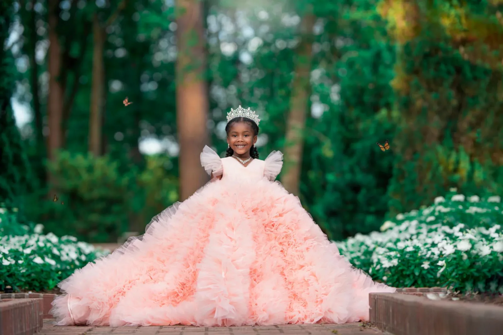 Enchanting Blossom: Baby Pink 3-Step Layered Gown for Little Princesses. –  Lagorii Kids