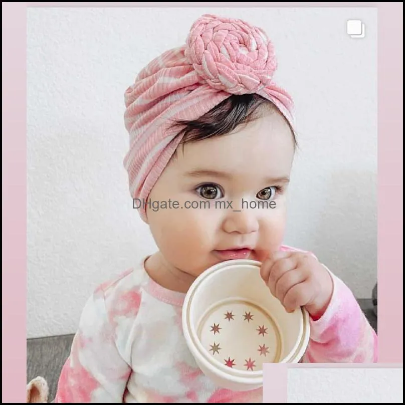 Kaps hattar 15710 Europa spädbarn baby hatt blomma knut huvudbonad barn småbarn fast färg bomulls bomullsturban barn ha mxhome dhbde