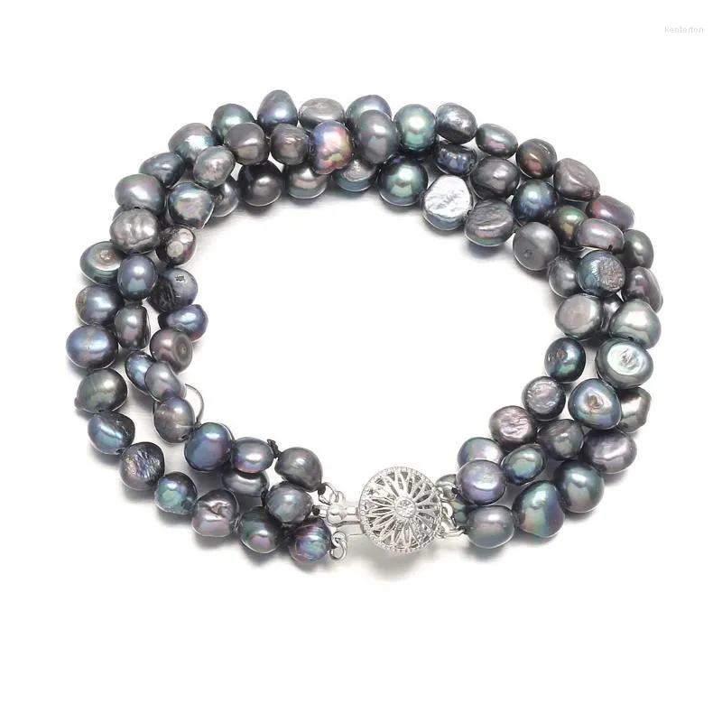 Brins perlées bracelets exquis perle légère à double face avec bracelet accessoires en cuivre rond pour les femmes de bijourie charme cadeaux 7-