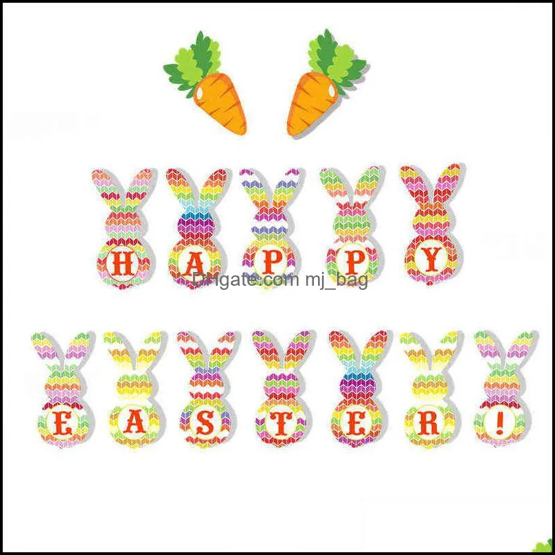 cute bunny rabbit banner garland kids baby shower birthday party bunting easter decor take photo tools photograph decoration vtmtl1586