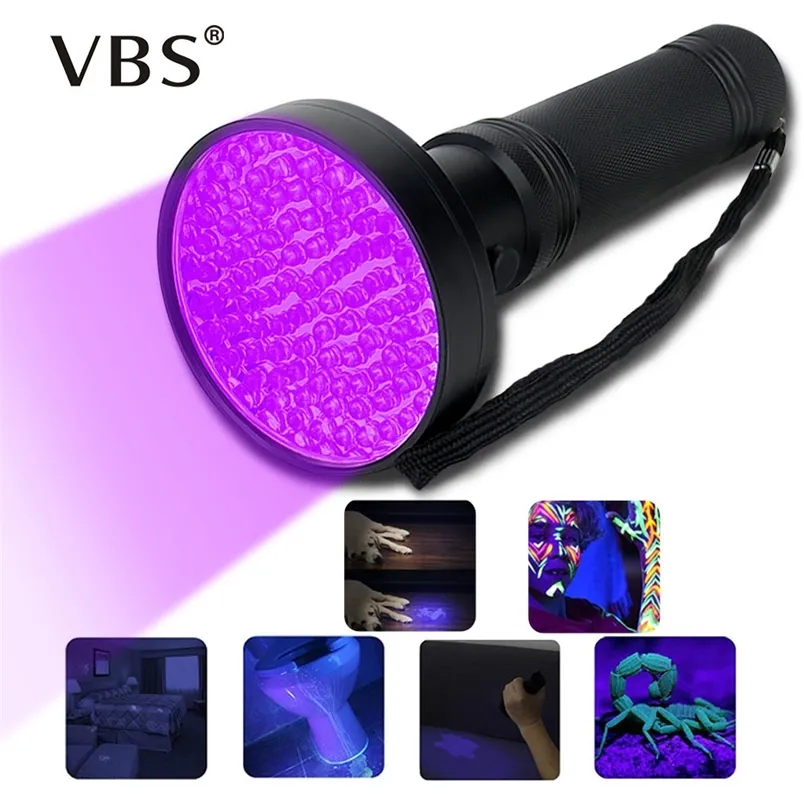 Haute qualité UV Light 100LED 51LED Q5LED UV Light Zoom Lampe de poche lampe torche sécurité UV Détection ultraviolette 14500 Batterie 220601