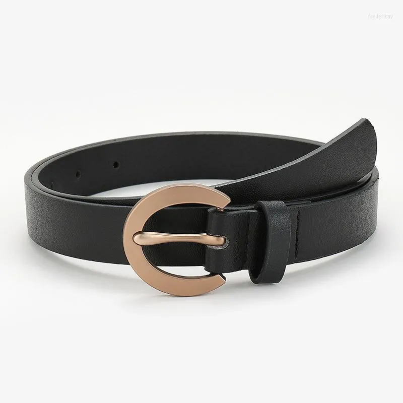 Ремни ретро сплав C Shape Pu Belt Women Fashion Bucle Buckle Thin Женская джинсовая платья дизайн бренда пояс 2022Belts Fred22