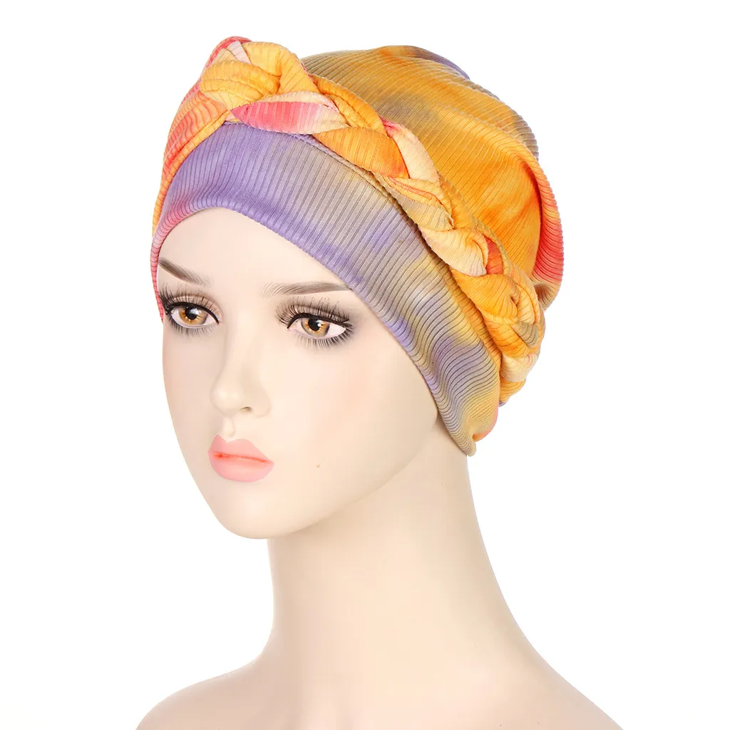 Nuevo pañuelo para la cabeza para mujeres musulmanas, Turbante con trenzas, gorro elástico para mujeres, turbantes árabes para la cabeza, gorro para quimioterapia y cáncer, gorros