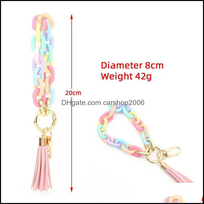 Acrylic Keychains Resin PU Tassel Fashion Accessories Keychain Ladies Bag Pendant Spot