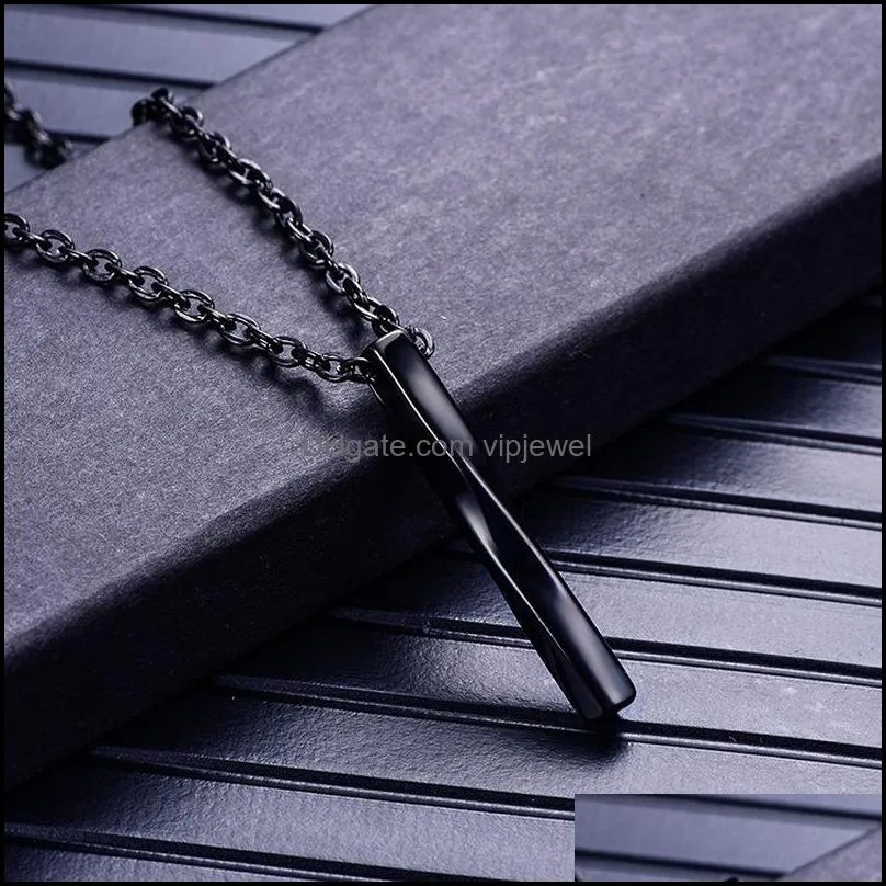 creative twisted titanium steel geometric decoration men`s accessories clavicle chain