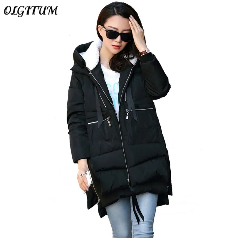 M-5XL 2019 Winter Women Parkas Coats Female Jacket Plus Size Thickening Wadded Casual Loose Pregnant Women Thick Coat Outwear T190610