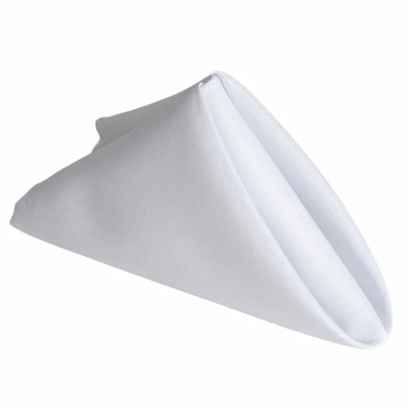100 st 40cmx40cm 16 "x16" Vanlig vit polyster servett polyester serviette för restaurang catering el y200328