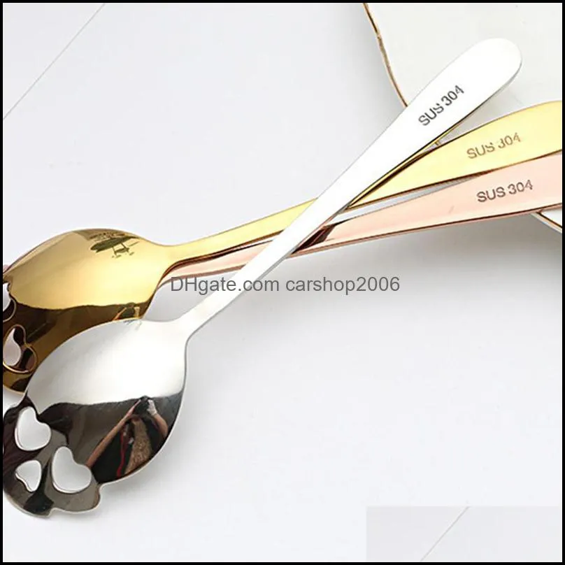 creative stainless steel novelty spoons coffee sugar skull tea spoons