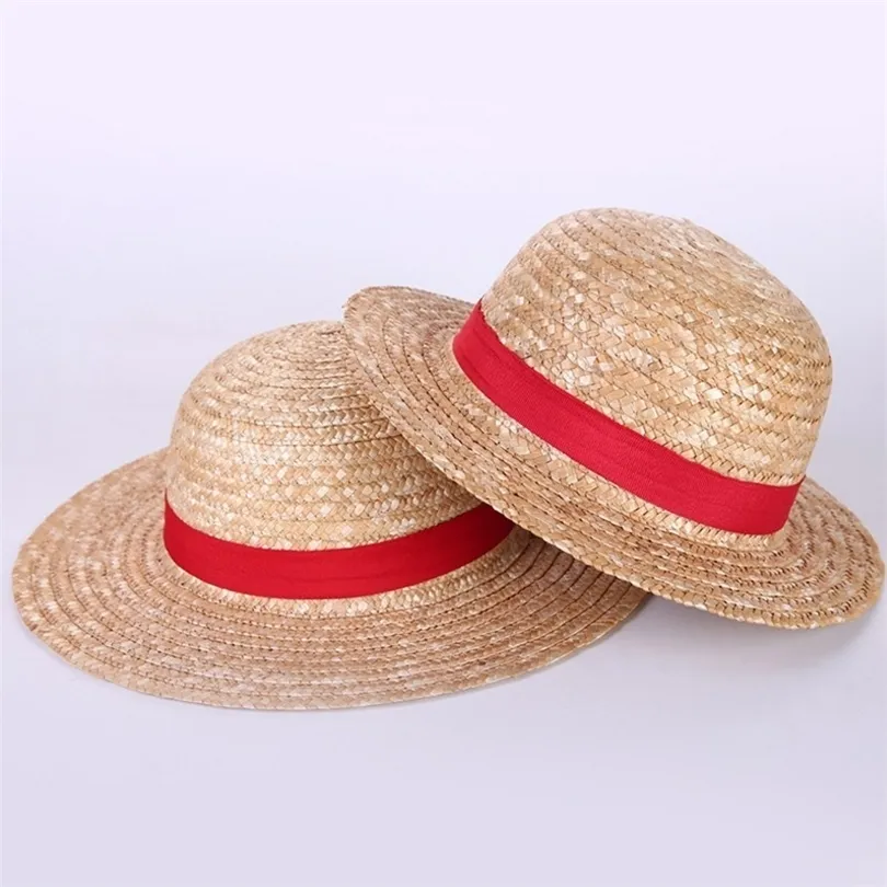 Anime Luffy Cosplay Hats Unisex Straw Canotier Beach Sun Hat For