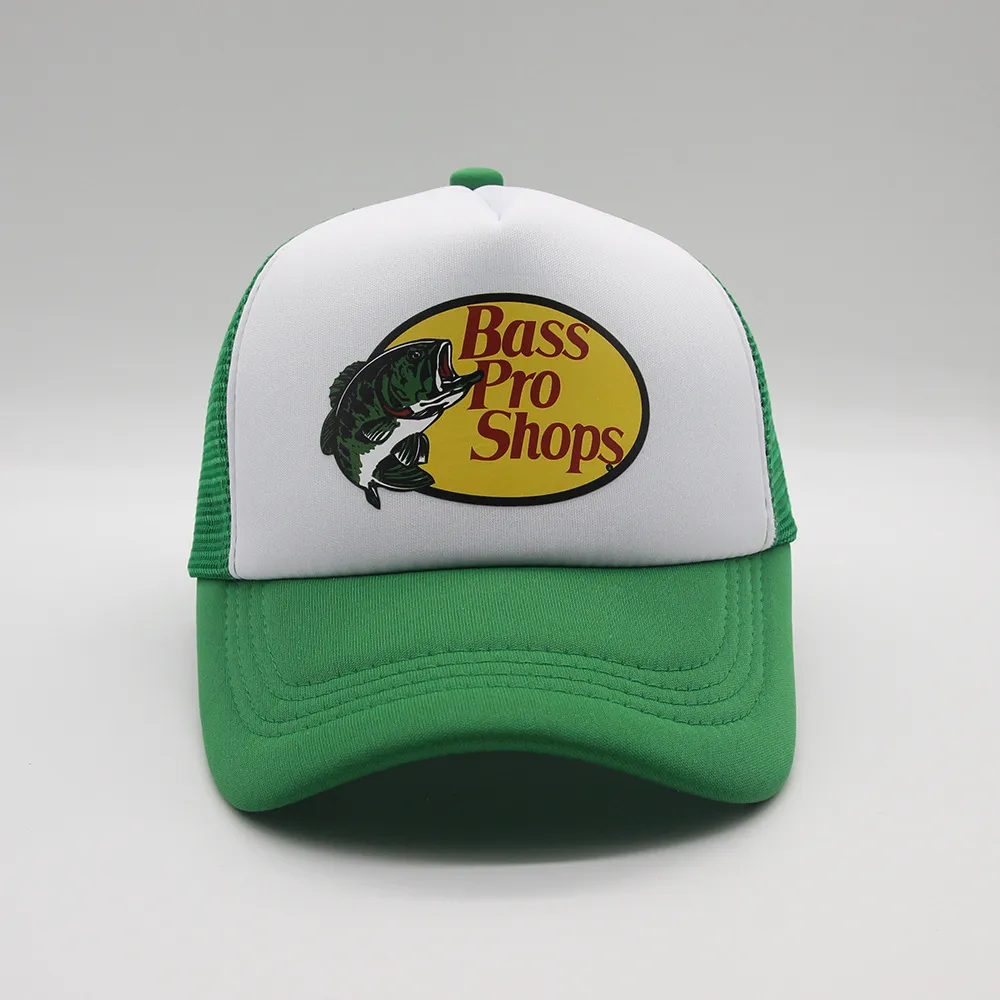 Vintage Bass Pro Shops Bass Fishing Yellow trucker hat adult