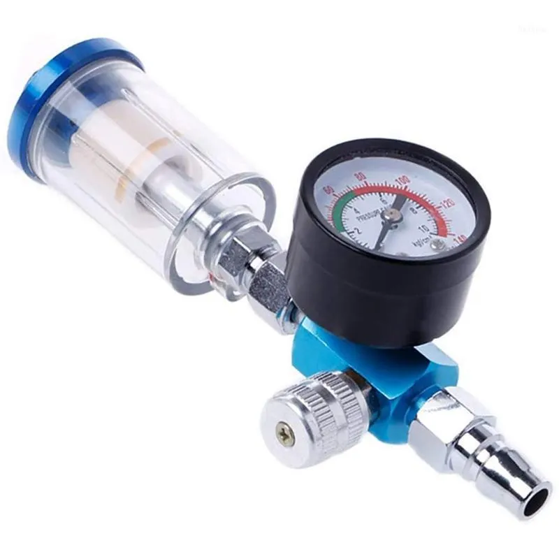 Professionele spuitpistolen Pneumatische regulator 1/4 inch Luchtdrukmeter met combinatie van watervalfilterafscheider