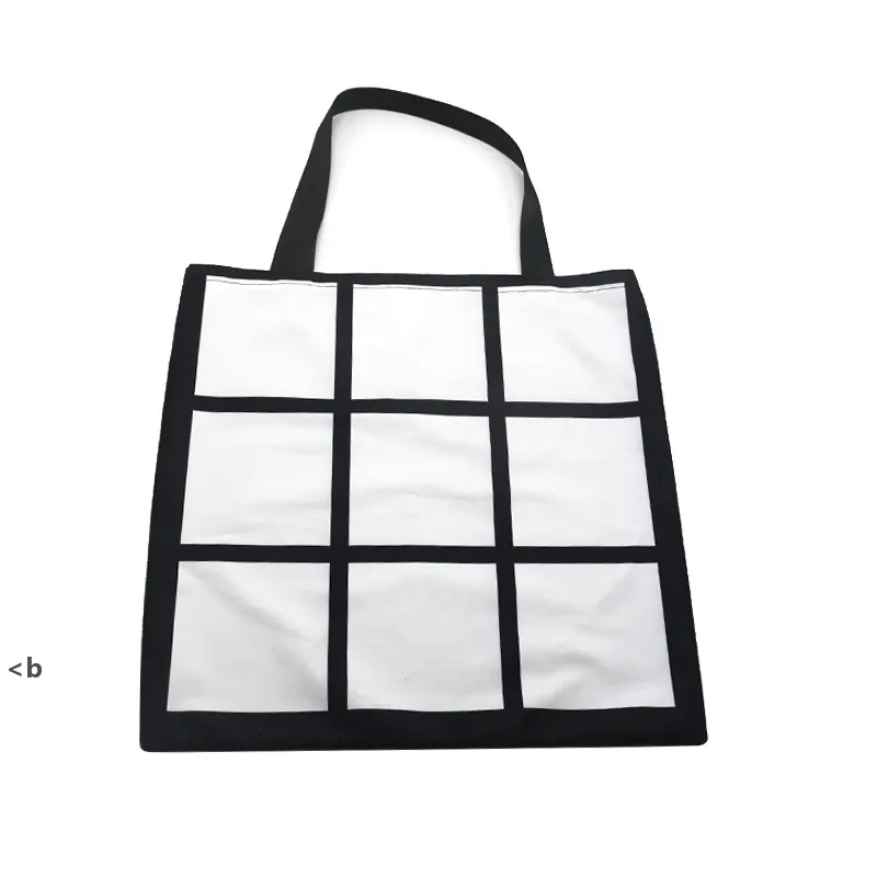 Leere Sublimationsgitter-Einkaufstasche, weiß, DIY-Wärmeübertragung, Sudoku-Einkaufstaschen, doppelseitig, Gridview, wiederverwendbare Aufbewahrungstaschen, Handtasche ZZB15491