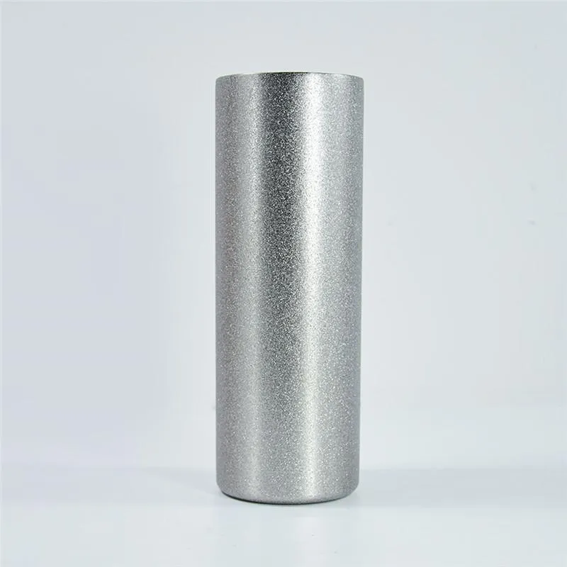 20oz Sublilimation glittle tumbler STRAIGHT Tumbler glitter Tumbler stainless steel vacuum insulated Travel Coffee Mug with lids and straws