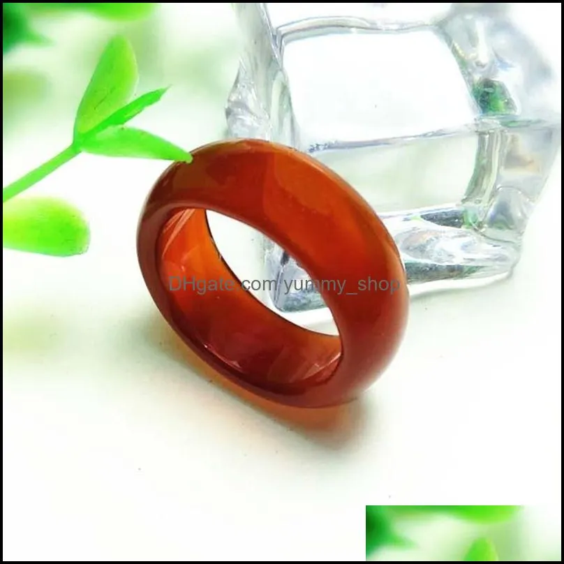 jade band rings 8-9mm different color agate finger ring for women men fashion jewelry wholesale 0927wh