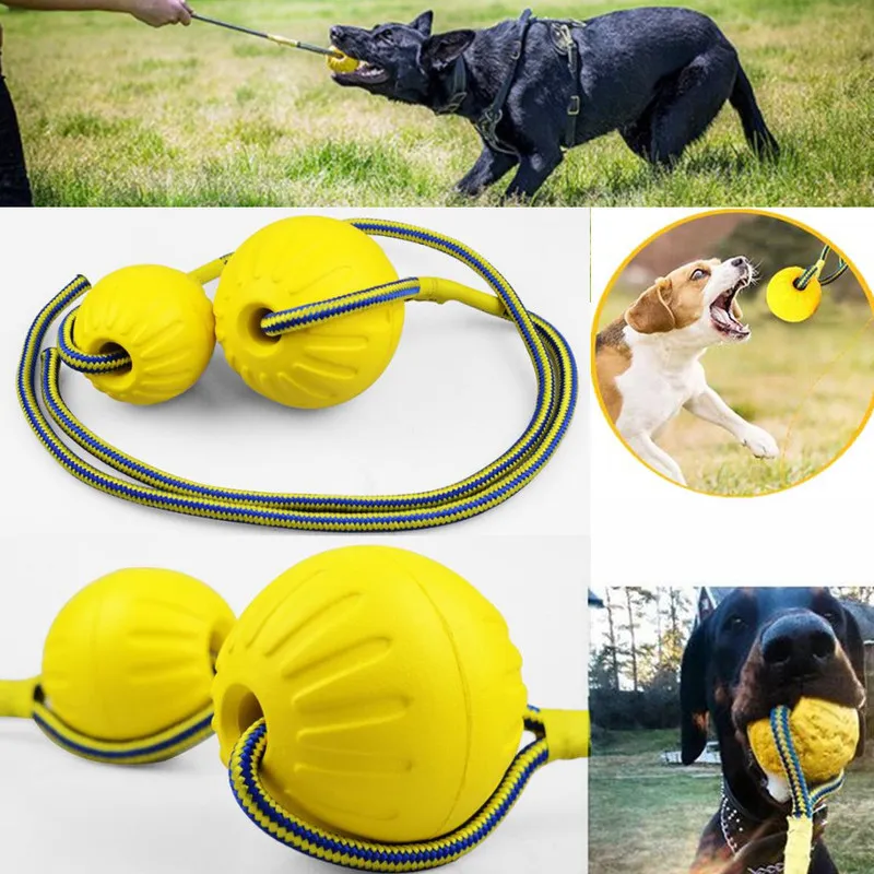 Giocattoli per cani da compagnia Giocattoli con pallina in EVA con corda Giocattolo interattivo per tiro alla fune per cani di grossa taglia Addestramento galleggiante elastico Giocattoli da masticare Forniture per cani 220427