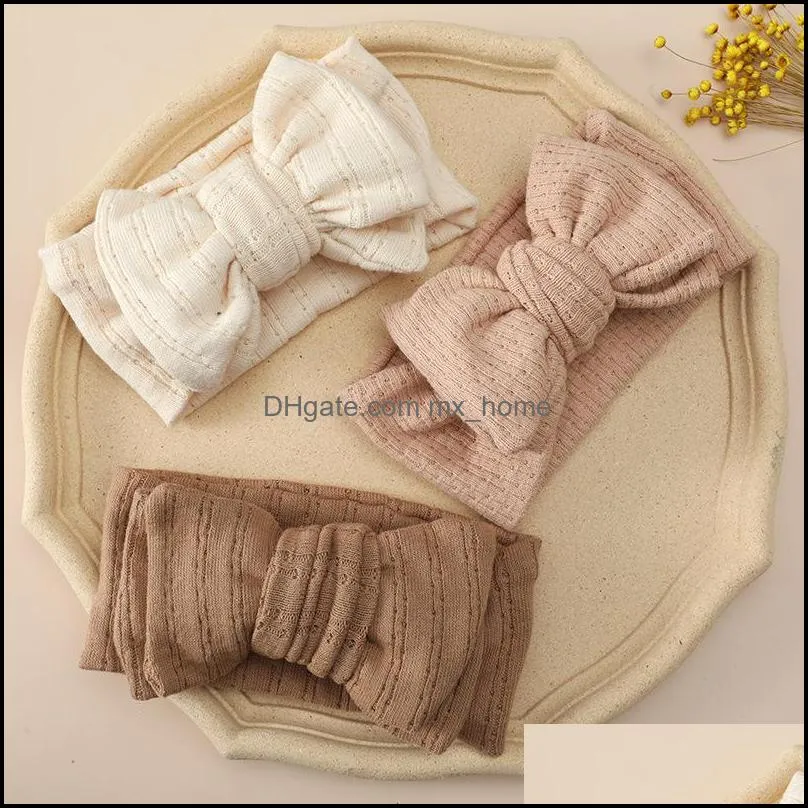 baby hair accessories children girls knitting bow tie headbands infant hairbands head wrap toddler newborn turban z6720