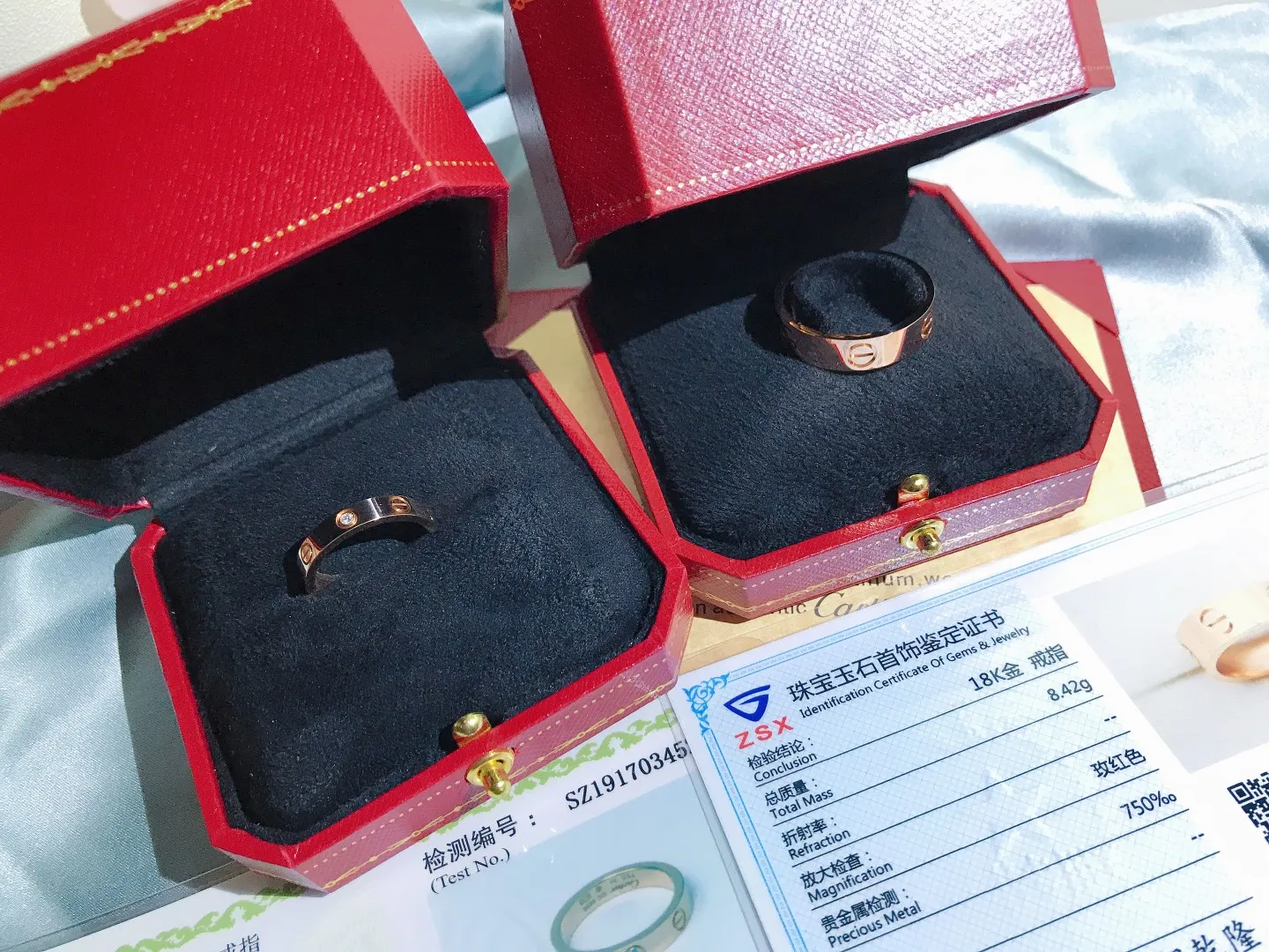 - dupe Love Ring обручальное кольцо Женские ювелирные кольца Мужские кольца PromiseRings с бархатной сумкой8106562